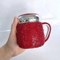 Ins hot Mug bureau tasse en céramique à sables mouvants avec diamant tasse à boisson colorée bouteille en strass bling design client pour filles