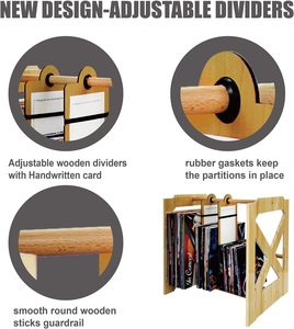 Stockage de disques vinyles en bois de grande capacité Offre Spéciale 100 + LP Inyl Storage Rack Solution de stockage haute capacité - Product Image 3