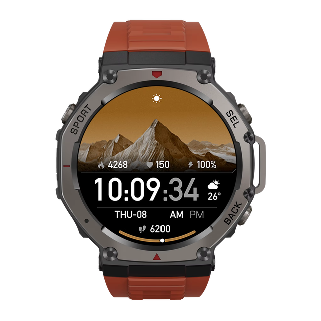 DM58 Outdoor Sport Fitness Tracker GPS Smart Watch for Android IOS with Flashlight and Daily Activity World Clock and Weather