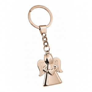 Portachiavi Angelo Dorato con Ciondolo a Cuore per Regali e Decorazioni - Product Image 2