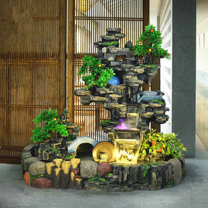 Fuente de rocalla artificial con flujo de agua y función de humidificación para decoración de sala de estar u oficina - Product Image 1