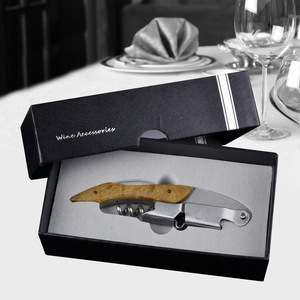 Solid Wood Handle Wine Opener Bottle Opener Tool Multifunctional Portable Flat Simple Style BY633 0009 - Product Image 2