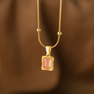 Kalung Batu Permata Wanita DAIHE <span class=keywords><strong>2026</strong></span> Anti Air Rantai Ular Baja Tahan Karat 316l Lapis Emas 18k Pvd - Product Image 5