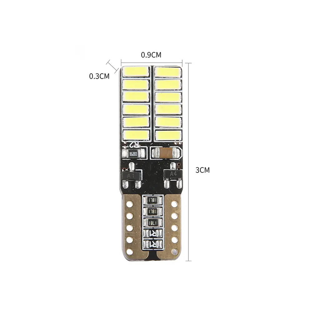 Lámpara de lectura para coche W5W 4014 24SMD, bombillas led CANBUS T10/194 168 W5W, luz de placa de luz ancha