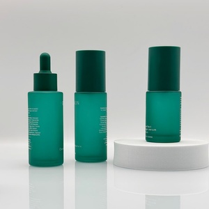 Luxury Skincare Packaging <b>Empty</b> Round 30ml 50ml 100ml Cream Cosmetic Glass <b>Jar</b> Toner Lotion Pump Glass <b>Jar</b> Glass Bottle - Product Image 1