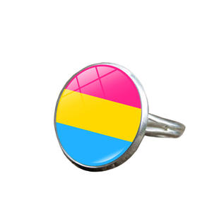 Dainty Rainbow Cuff Color Ajustable Pride Ring Acero inoxidable Multi-estilo LGBT <span class=keywords><strong>Gay</strong></span> Lesbian Round Pride Open Ring - Product Image 4