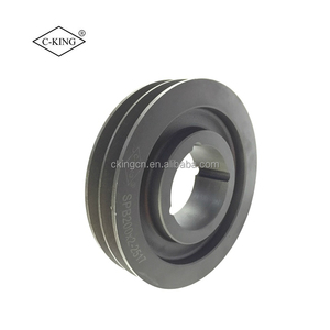 <span class=keywords><strong>Poulie</strong></span> de volant moteur professionnelle OEM Mighty Brand à courroie trapézoïdale pour charge de 40 kg à 200 kg, en fonte, 3 rainures, diamètre de pas de 250 mm - Product Image 2