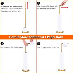 Portarotolo di Carta Igienica Elegante Autoportante, Base Robusta, Supporto da Terra per Rotoli di Carta Igienica per Bagno - Product Image 4