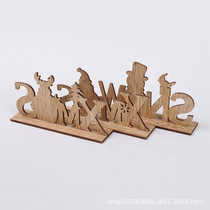Decorazioni Natalizie Creative ed Ecologiche <span class=keywords><strong>in</strong></span> <span class=keywords><strong>Legno</strong></span> <span class=keywords><strong>di</strong></span> Qualità, Babbo <span class=keywords><strong>Natale</strong></span> e Pupazzo <span class=keywords><strong>di</strong></span> Neve per Esposizione su Tavolo e Scrivania - Product Image 4