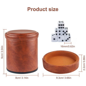 Nouveauté, Meilleure Vente : Gobelet à Dés Rond en Cuir Fait Main de Haute Qualité, Taille et Logo Personnalisables, Jeux de Société, Lot de 4 Pièces, Pour Adultes - Product Image 5