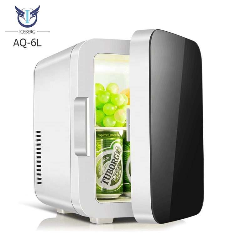 12v/ac220v/6l красивый красочный настольный мини-бар холодильник небольшой макияж холодильник