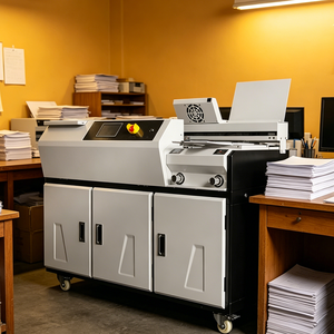 Relieuse industrielle A3/A4, relieuse de livres, 3 rouleaux, machine de reliure automatique à <span class=keywords><strong>colle</strong></span> thermofusible pour imprimerie - Product Image 5