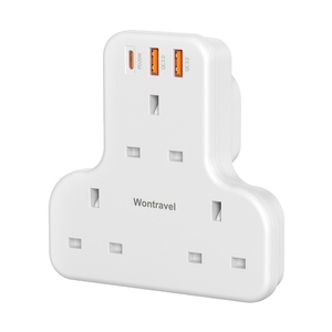 Wontravel 6 in 1 Plug Universal UK Wall Charger Multi Plug Extension Sockets 20W - Product Image 1