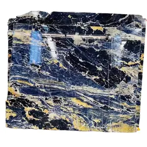Luxury Stone Brazil Blue Granite Azul Bahia For Decoration and Dining Table Blue and Gold Marble Wall Panel