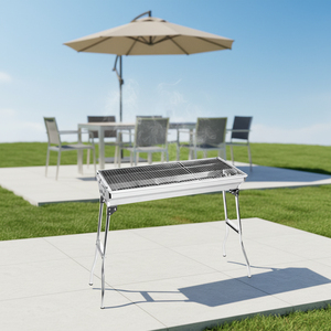 Parrilla de Barbacoa Moderna de Acero Inoxidable, Diseño Plegable, Incluye Brochetas para <span class=keywords><strong>Kebab</strong></span>, para Fiestas al Aire Libre, Cocina en el Patio Trasero, Portátil para Picnic - Product Image 5