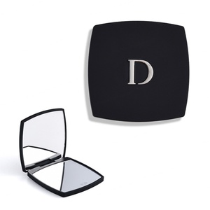 Brand Name Embossed Logo High End Dual Sided Black Folding Custom Logo Travel Pocket <b>Mirror</b> - Product Image 2