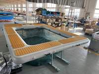 Prix des plateformes de pêche en yacht, piscine flottante gonflable pour la mer et l'océan avec filet anti-méduses