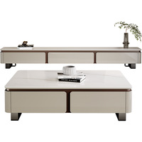 Nouvelle arrivée Meuble TV et table basse en bois massif de luxe Combinaison de rangement pour petits appartements Prêt à être expédié Fabriqué en Chine