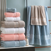 Ensemble de 3 serviettes 100% coton peigné, couleur unie, douces et absorbantes, pour hôtel, maison, spa, vente en gros, logo personnalisé