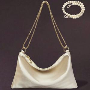 Sac de soirée de luxe pour femme en satin de haute qualité avec strass, élégant et simple, sac carré à bandoulière pour fête, pochette de marque de luxe - Product Image 1
