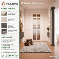 Système de dressing sur mesure Golden Home certifié ENF, armoire moderne en verre écologique, solutions de rangement pour toute la maison, 3D gratuit
