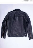 Nouvelle veste de moto en cuir pleine fleur pour homme, qualité supérieure, fine, coupe-vent, hiver, noire, col montant, fermeture éclair, respirante