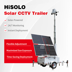 Bán buôn tùy chỉnh 900W năng lượng mặt trời Trailer an toàn giám sát an ninh máy ảnh với 6.5M Kính thiên văn mast IP65 không thấm nước PoE - Product Image 1