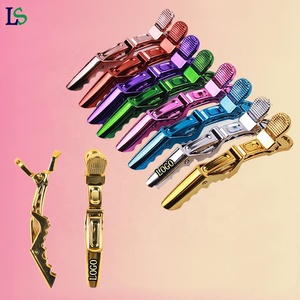 Pinzas de Pelo de Plástico Electrochapadas a Precio Económico, Accesorios para el Cabello de Salón, Pinza de <span class=keywords><strong>Cocodrilo</strong></span> con Logotipo Personalizado para Peluquería, Herramienta de Peinado - Product Image 1