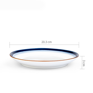 Juego de vajilla de cerámica blanca y azul de estilo nórdico, vajilla de porcelana, juego de regalo, platos decorativos, platos y cuenco para servir - Product Image 5