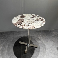 2025 nouveaux modèles Table basse ronde pour salon Table à thé en métal et pierre Durable meubles de maison