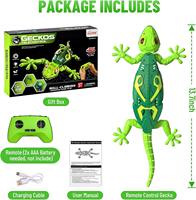 SamToyCn Jouets de farces amusants, Lézard électrique grimpeur mural, Robot télécommandé rechargeable, Gecko RC, Plastique, Portée 50M