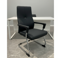 Chaise de bureau exécutive confortable à dossier haut, en cuir et acier inoxydable, pour visiteurs
