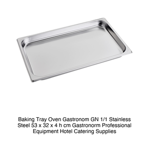 ถาดอบสแตนเลส GN 1/1 ขนาด 53 × 32 × 4 ซม., น้ำหนัก 1192 กรัม - Product Image 2