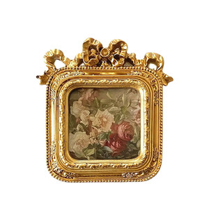 Bán buôn của Mỹ Retro trang trí <span class=keywords><strong>3x3</strong></span> inch hình ảnh khung nhựa sơn dầu khung Antique vàng khung ảnh & đồ trang trí - Product Image 1
