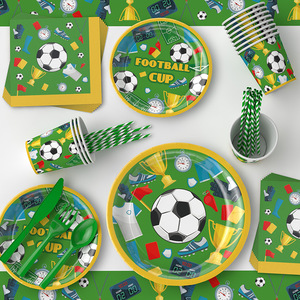 Juego de Vajilla Desechable Damai con Temática de Fútbol, Platos, Vasos y Servilletas de Papel, Vajilla de Papel para Fiestas de Cumpleaños Infantiles - Product Image 1