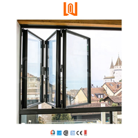 Tendances chaudes cour fenêtres en verre pliantes en aluminium anti-ouragan balcon horizontal fenêtre pliante