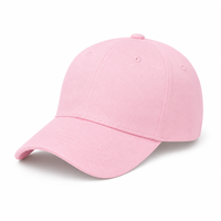 Casquette de baseball rose personnalisée pour enfants, 6 panneaux, en coton structuré, ajustable, pour filles, extérieur, été, OEM, vente en gros, faible MOQ