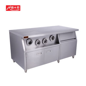 Alta qualità Fast Food <span class=keywords><strong>cucina</strong></span> centro pranzo <span class=keywords><strong>isola</strong></span> Cabinet con divisore tazza in acciaio inox <span class=keywords><strong>banco</strong></span> <span class=keywords><strong>da</strong></span> <span class=keywords><strong>lavoro</strong></span> stoccaggio-nuova condizione - Product Image 1