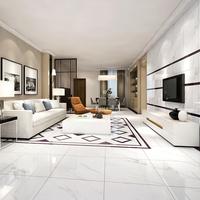 Carreaux de porcelaine premium 60x60cm en marbre blanc neige, résistants aux rayures, aux acides et antidérapants, pour extérieur, salle de bain et centres commerciaux