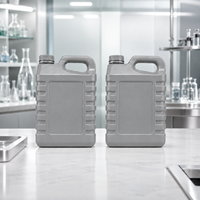 Bidon robuste en PEHD de 2,5 L pour produits chimiques et huiles, avec poignée supérieure, bouchon à vis nervuré et panneau d'étiquetage encastré, vente en gros