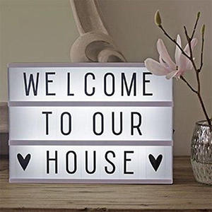 Boîte à lumière de cinéma A4 noire avec 260 lettres, émoticônes, télécommande, enseigne lumineuse LED, cadeaux originaux pour femmes, cadeaux pour filles, Noël - Product Image 5