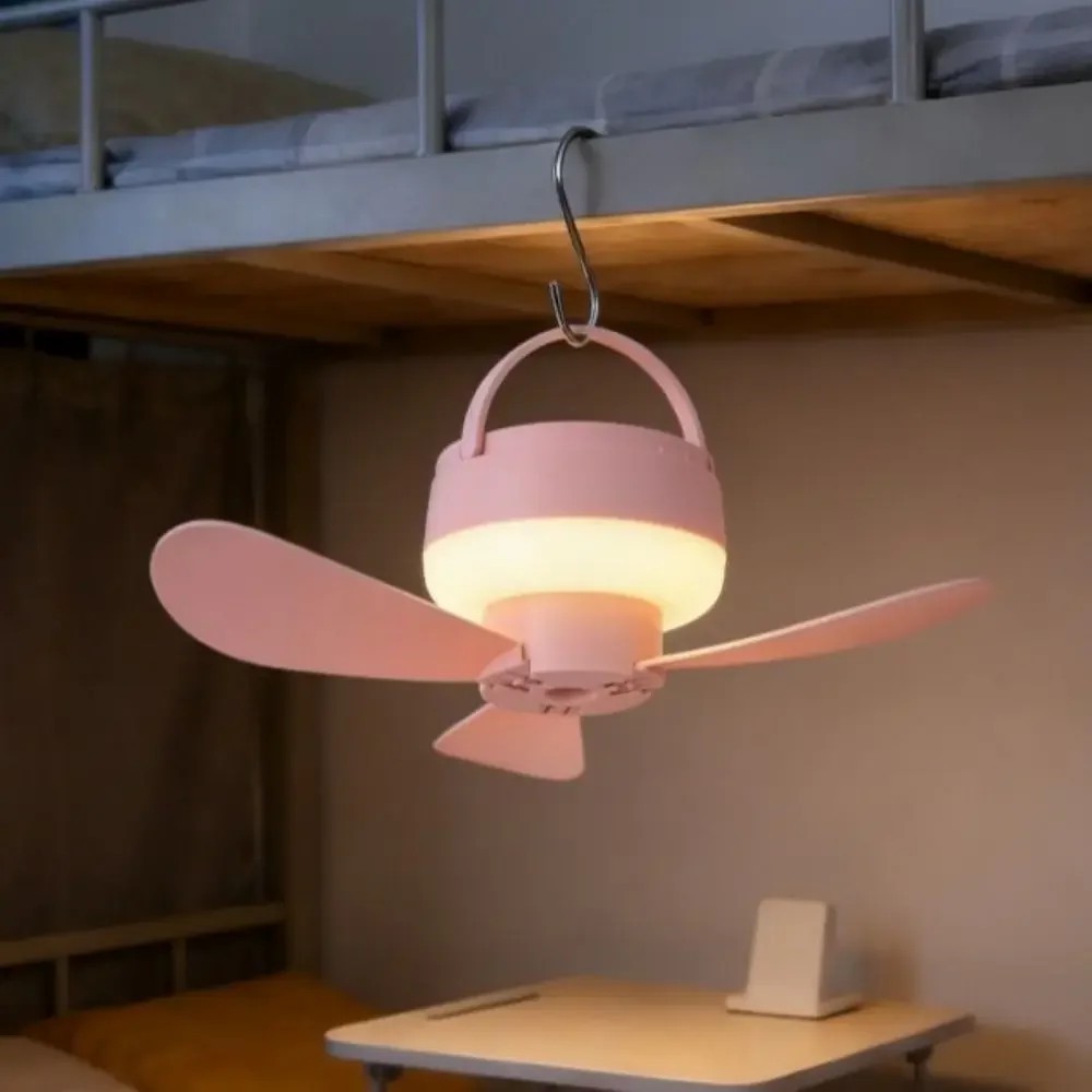 LED Rechargeable Light Mini Ceiling Fan Remote Control Student Dormitory Outdoor Camping USB for Upper Bed Bedroom Summer