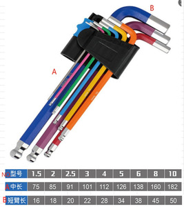 9 cái công cụ ổ cắm đầu bi hình chữ L kết hợp bộ dụng cụ tuốc nơ vít Nhiều màu - Product Image 4