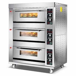 Ekmek makinesi fırın ekipmanları güverte ticari elektrikli pizza fırını endüstriyel kek ekmek pişirme fırını