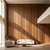 Panneaux muraux en plastique et bois, panneaux préfabriqués en WPC avec surface décorative en bois, épaisseur 24 mm, design moderne pour utilisation hôtelière