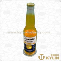 Support de menu acrylique en forme de bouteille de table en plastique de promotion des ventes