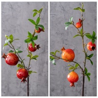 Fabricant de fleurs artificielles en mousse à quatre têtes, motif branche de grenade, pour décoration de mariage, vente en gros de plantes vertes