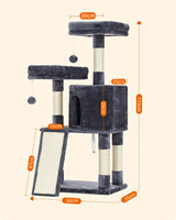 Arbre à chat écologique de style japonais en sisal et flanelle, tour d'escalade, nid, étagère, plateforme de saut, 115 cm, en carton