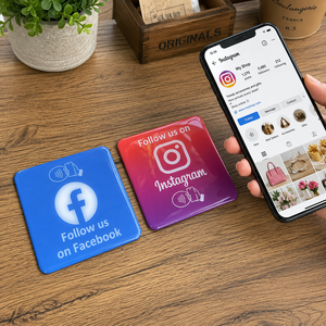 Tarjeta NFC Epoxi de 10x10cm para Instagram y Facebook, Programable, para Seguimiento en Redes Sociales, para Tiendas, Restaurantes y Cafés - Product Image 1