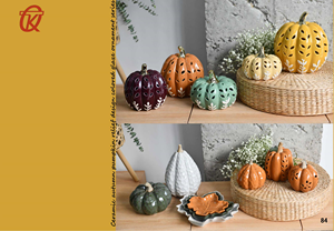 Citrouille en céramique artificielle personnalisée pour Halloween, décorations de fête, petite taille, décoration de la maison - Product Image 4